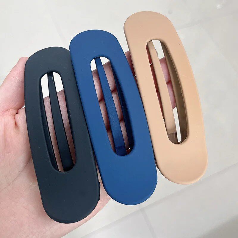 Set of 1, 2, or 3 Korean-Style Frosted Glass Hair Clips for Women, Large Matte Hairpins, Hair Grips, Bang Barrettes, Hair Accessories for Girls, Parallel Import