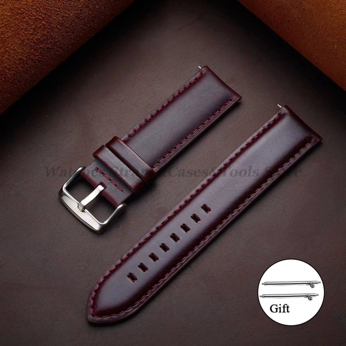 Genuine Leather Watch Band, Vintage Style, 18mm, 20mm, 22mm, 24mm, 26mm, DW Compatible, Quick Release, Universal Wristband, Band Color: mm, Parallel Import