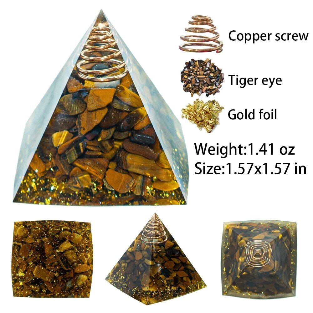 1.57-inch Natural Crystal Pyramid, Energy Crystal Amethyst, Reiki Healing, Chakra, Resin Pyramid, Meditation Tool, Home Decor, Size: 1 Piece; Parallel Import