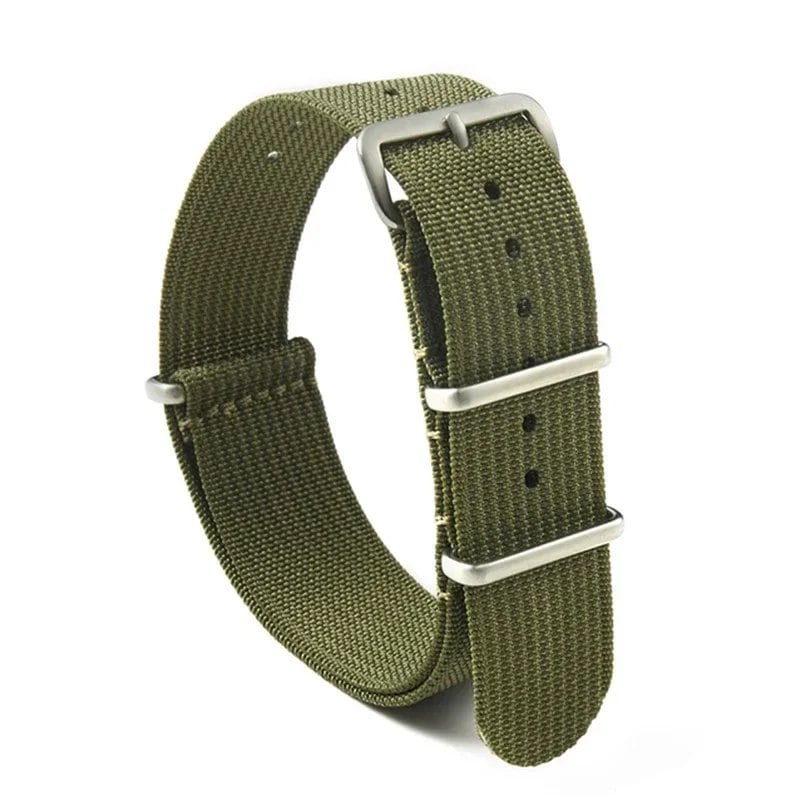 Military Style Nylon Universal Striped Replacement Watch Strap for 20mm and 22mm Watches, Army Sport Nylon Braided Belt, Band Color: mm, Parallel Import