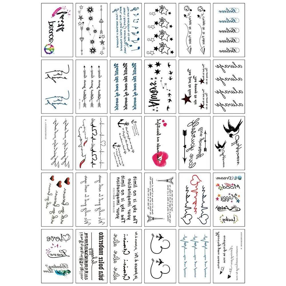 10/20/30/50 Sheets of Waterproof Temporary Tattoo Stickers, Removable Body Art, Butterfly and Flower Designs for Men and Women, Stylish, Imported