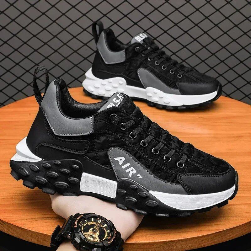 Men's Platform Sneakers, New Arrival, Vulcanized Casual Running Shoes, Plus Sizes 45 and 46, Popular Men's Shoes, Color: Parallel Import