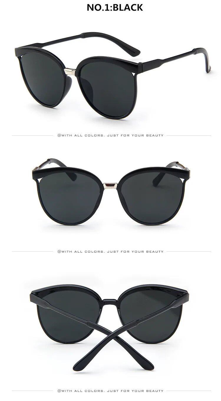 Designer Sunglasses for Women, High-Quality Plastic Sunglasses, Classic Retro Cat Eye Design, Outdoor Eyewear, Frame Color: As Shown; Lens Color: C, Parallel Import