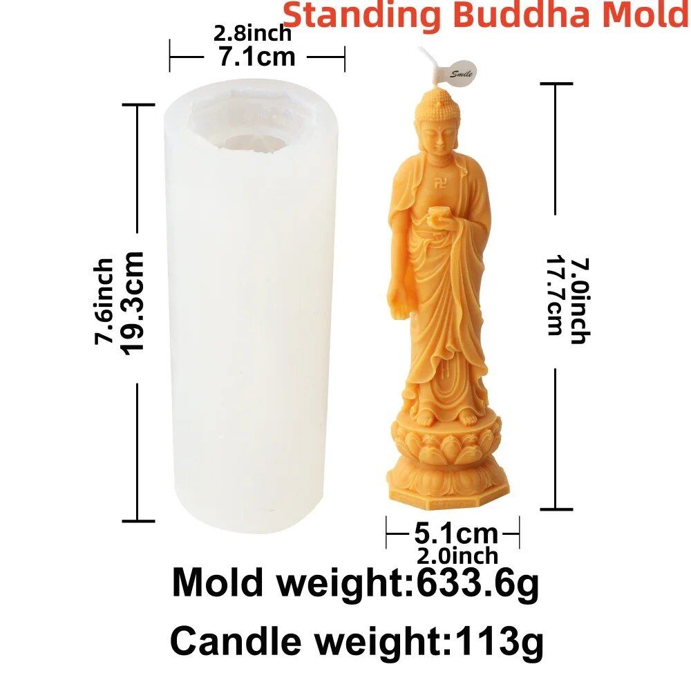 3D 仏陀ヘッド キャンドル用シリコンモールド 蓮華座 袈裟 瞑想仏陀 石膏樹脂型 クラフト ホームデコレーション 並行輸入品