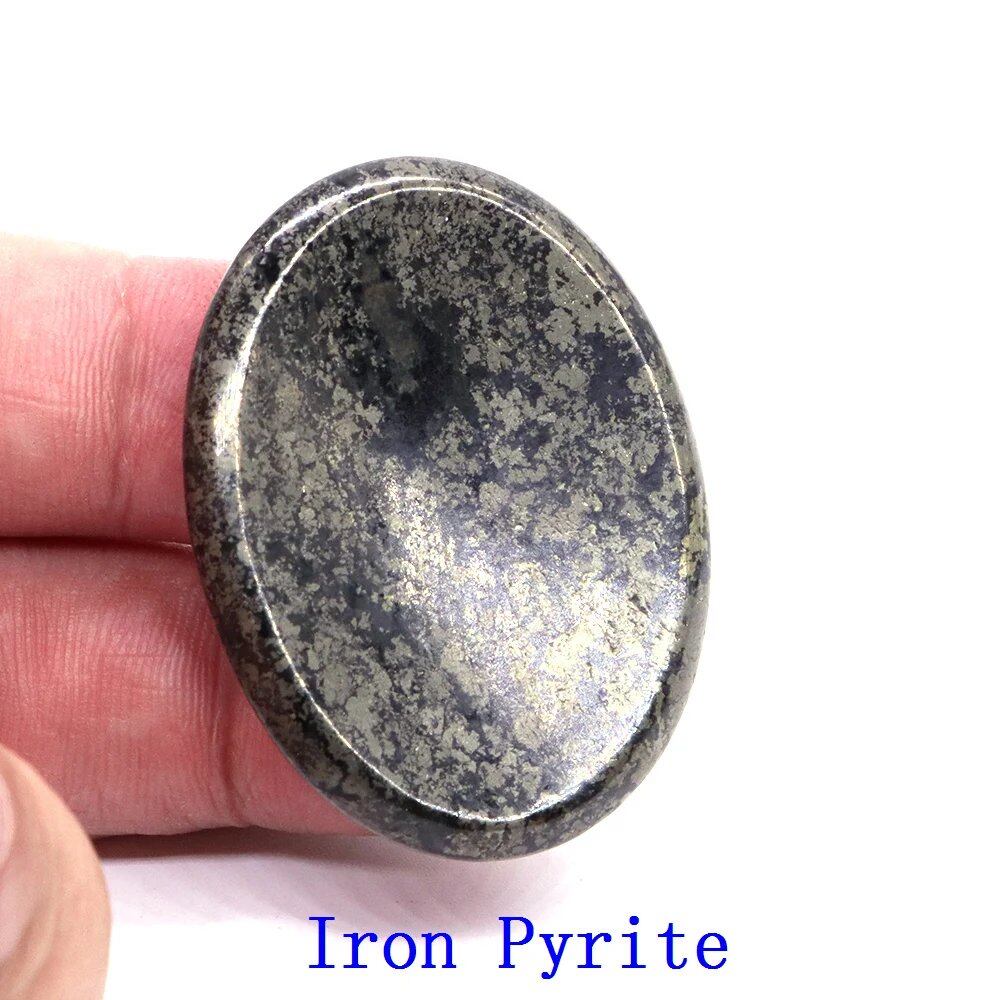 35x45mm Thumb Worry Stone (Stress Relief Stone for Thumb) Oval Massage Quartz Healing Crystal Chakra Energy Therapy Meditation Spiritual Natural Gemstone Decoration Size: Parallel Import