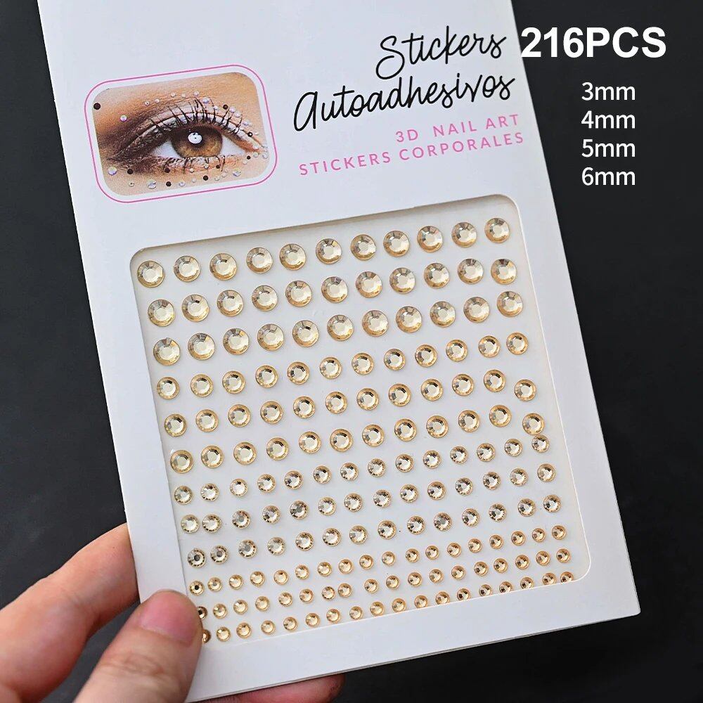 1/5 Random Color Glitter Face Tattoo Stickers for Kids, Sparkly Diamonds, for Costume Parties, Makeup, DIY Tattoo Decals, Parallel Import