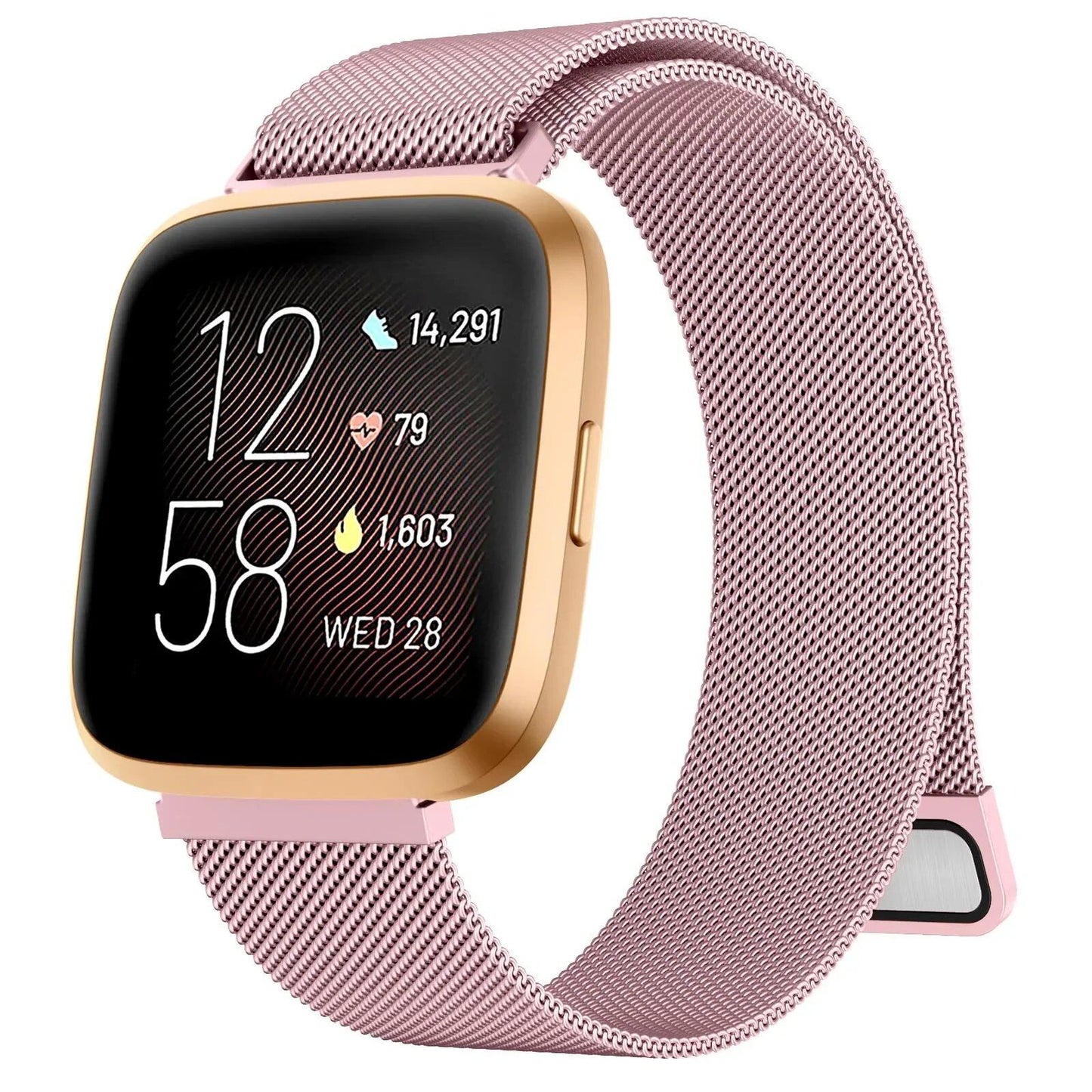 Metal Magnetic Strap Band Wristband for Fitbit Versa 1/2/3/4 and Sense 2, Band Color: Parallel Import