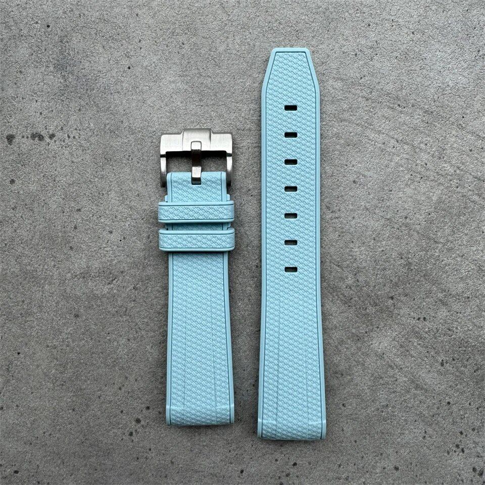 20mm High-Quality Rubber Silicone Strap in Black, Gray, Pink, Yellow, and Blue. Compatible with Omega, Swatch, and Moonwatch. Band Color: Black, Gray, Pink; Band Width: 20mm; Ships from: Parallel Import.