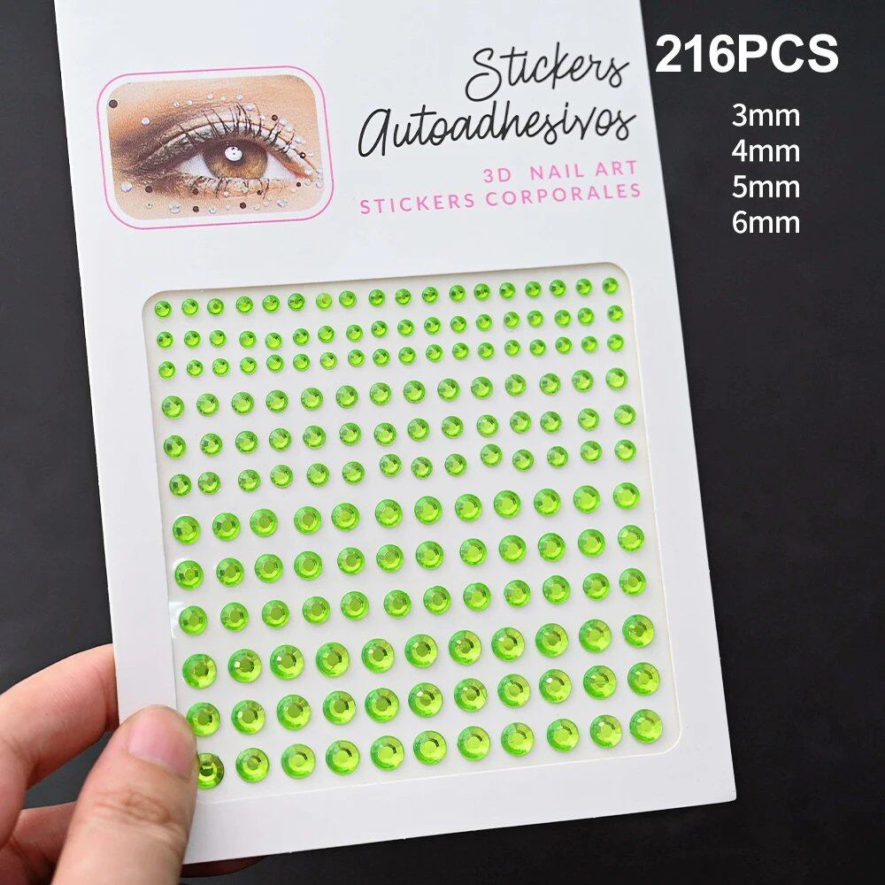 1/5 Random Color Glitter Face Tattoo Stickers for Kids, Sparkly Diamonds, for Costume Parties, Makeup, DIY Tattoo Decals, Parallel Import