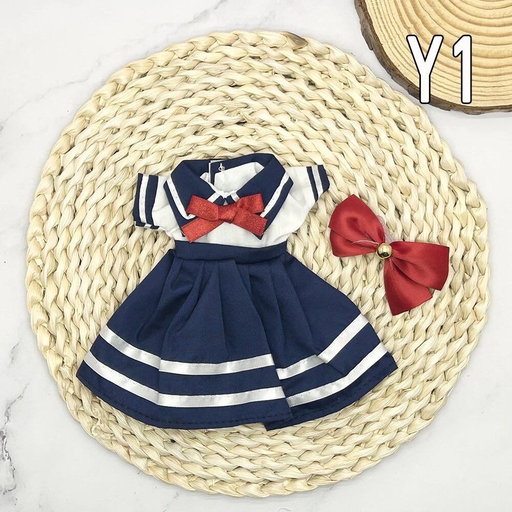 1/6 Scale BJD Doll Clothes Full Set (30cm) Anime Cute Reborn Doll Skirt, Hat, and Head Dress for Girls, Gift, Dress-Up DIY Dollhouse Toy, Parallel Import