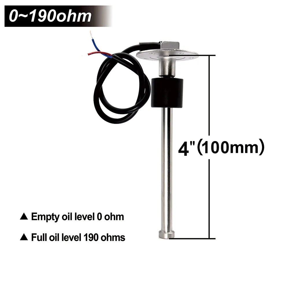 0-190 Ohm Stainless Steel Fuel Level Sensor/Water Level Sensor, A5, for Cars, Boats, and Water Tanks, Color: mm Sensor, Parallel Import