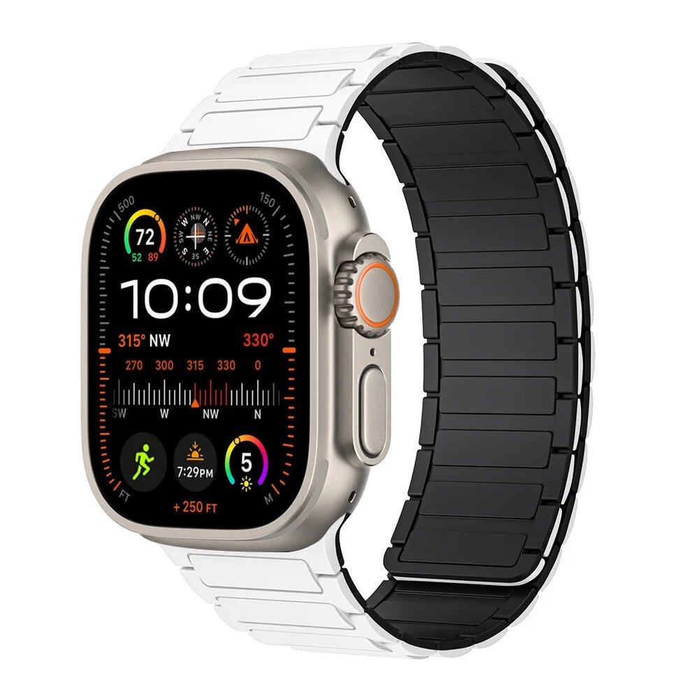Magnetic Strap for Apple Watch, Silicone Wristband, 45mm, 44mm, 40mm, 46mm, 41mm, 42mm, 38mm, Compatible with iWatch Series 8/7/6/SE/9/10/Ultra 2/49mm, Band Color: mm; Parallel Import