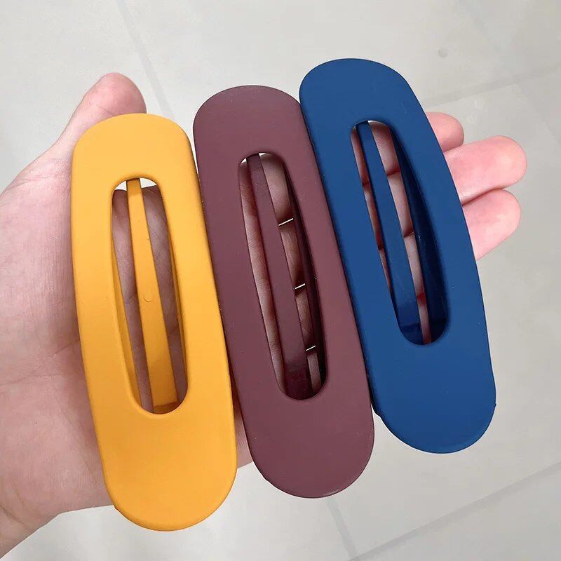 Set of 1, 2, or 3 Korean-Style Frosted Glass Hair Clips for Women, Large Matte Hairpins, Hair Grips, Bang Barrettes, Hair Accessories for Girls, Parallel Import