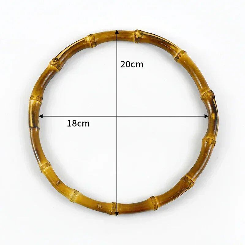 Set of 1, 2, or 4 Deep Peel Natural Bamboo Bag Handles, 7-18cm, for Women's Handbags and Pouches, Handmade DIY Bag Accessories, Size: Parallel Import