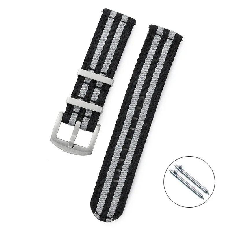 Nylon Watch Band, 20mm/22mm, Premium Smooth Soft Nylon Sport Replacement Band, Quick Release, Universal Canvas Bracelet, Watch Strap, Band Color: Amm, Parallel Import