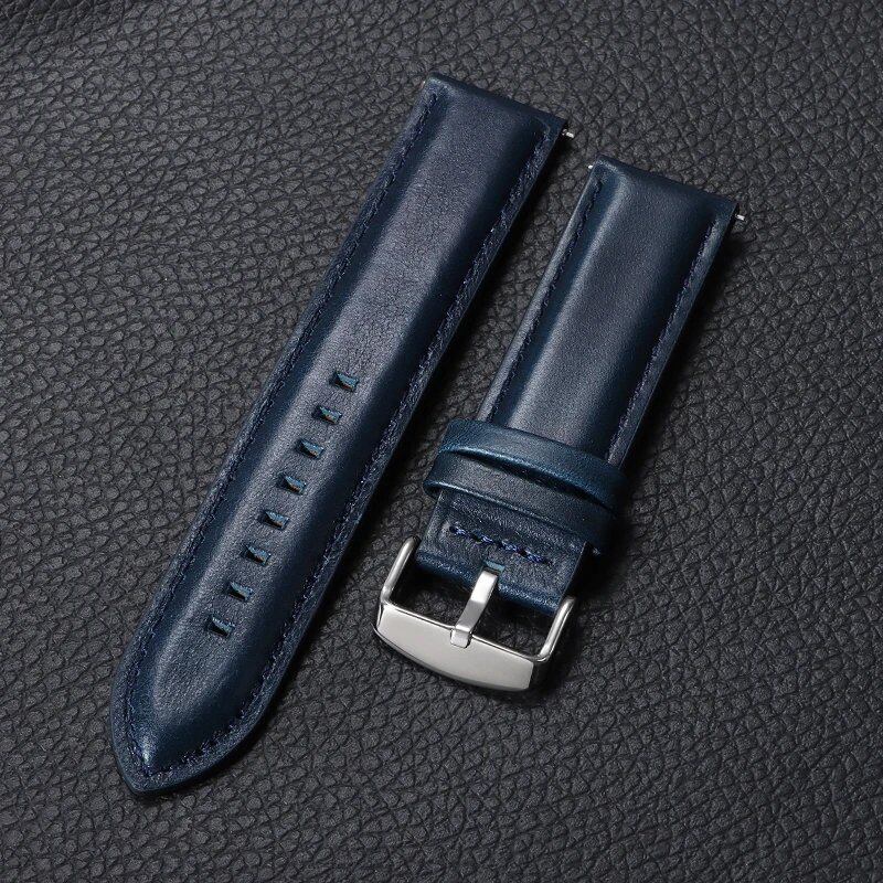 Vintage cowhide leather watch band, genuine leather, 18mm, 20mm, 22mm, 24mm, 26mm, unisex, dark brown, for men and women, band color: mm, parallel import