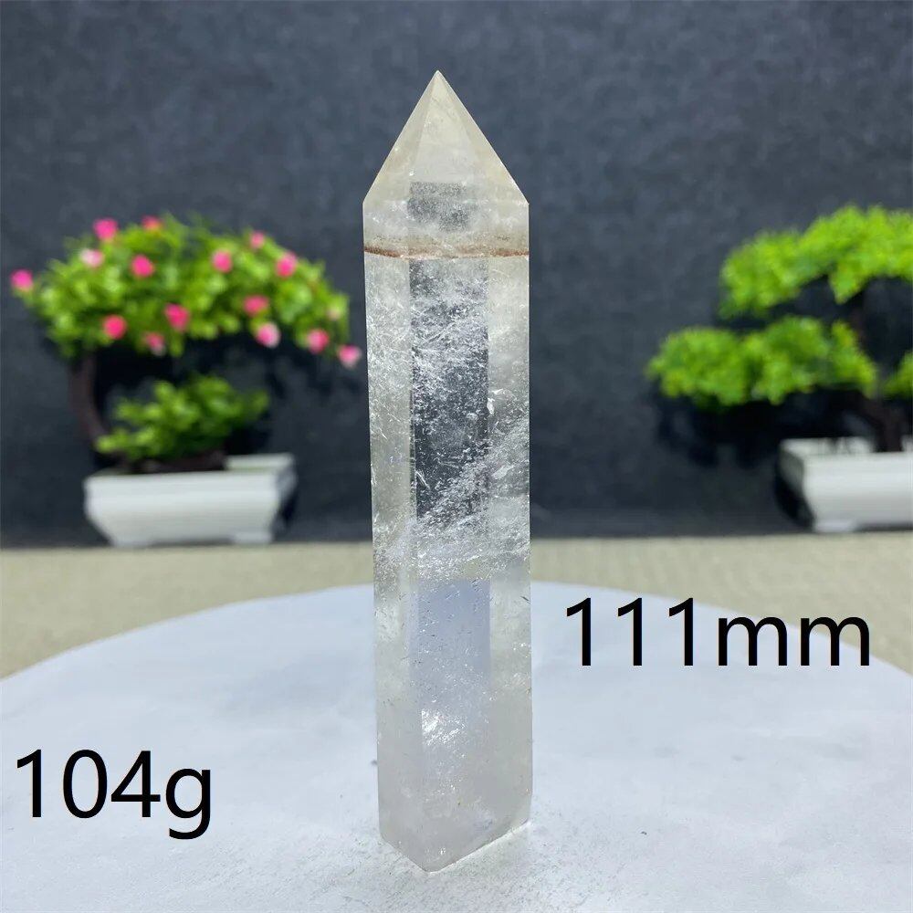 白水晶タワーワンド 六角オベリスク 研磨工芸品 天然原石 ミネラル標本 スピリチュアル瞑想ヒーリング 並行輸入品