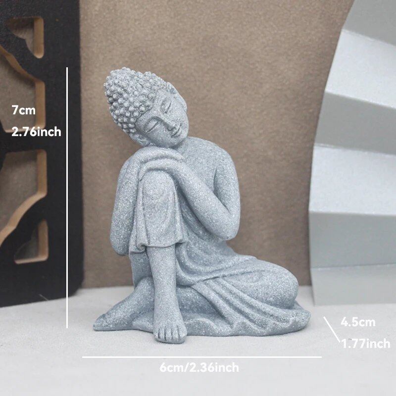 チベット仏教の小坊主 石仏像 ガーデン・車内オーナメント 瞑想・ホームアクアリウム用装飾 並行輸入品