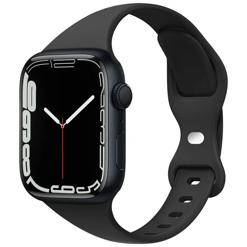 Waterproof Slim Silicone Sport Band for Apple Watch Ultra 49mm/Series 9-8-7 (41mm/45mm/44mm/40mm) - Compatible with iWatch 10 (46mm/42mm) Band Color: mm; Ships from: Parallel Import