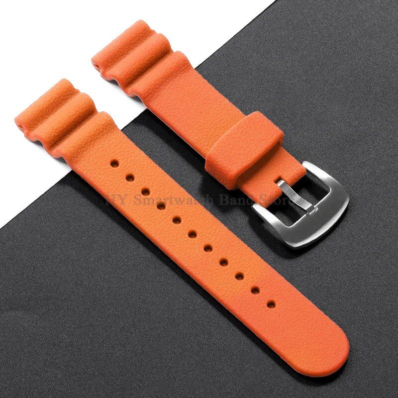 22mm Watch Strap for Seiko 007, Omega Dive Watch, Tudor Sport, Men's Waterproof Rubber Bracelet, Band Color: 22mm; Band Width: 22mm, Parallel Import
