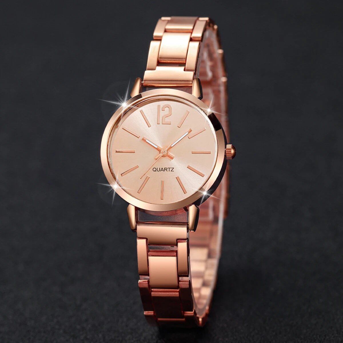 Set of 1-3 Stylish Women's Watches with Stainless Steel Bands, Analog Quartz Watches (No Box), Color: Parallel Import