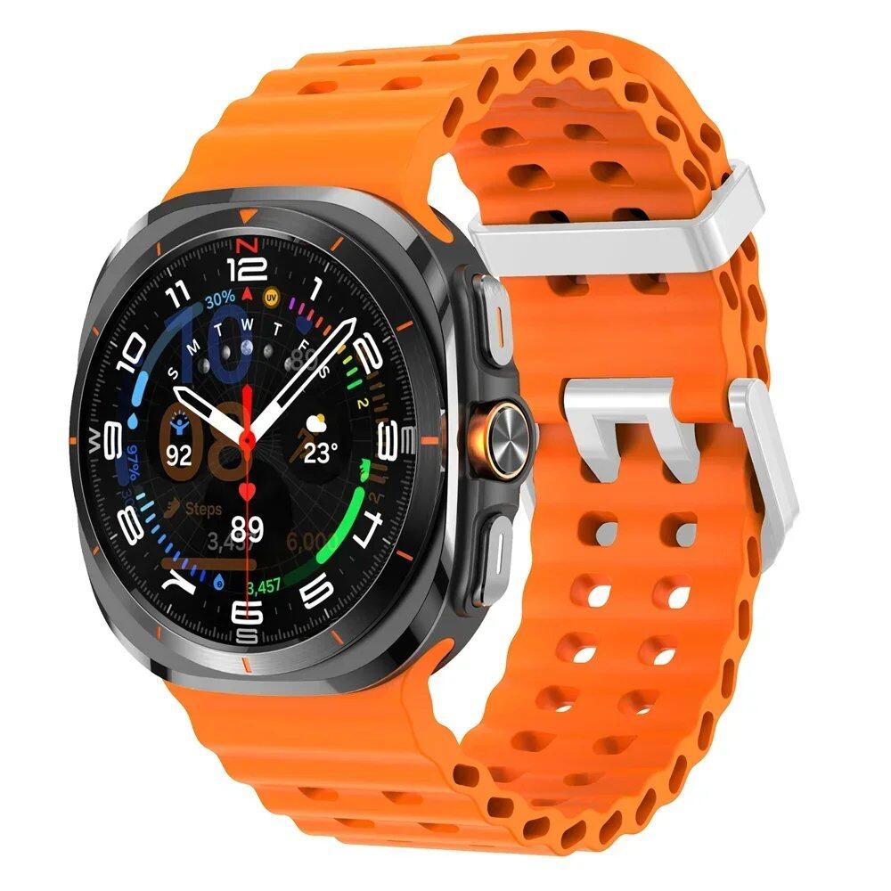 Galaxy Watch Ultra Marine Band, Silicone Sport Bracelet, Genuine Samsung Galaxy Watch 7 Ultra 47mm Strap, Band Color: ; Band Width: Galaxy Watch Ultra, Parallel Import