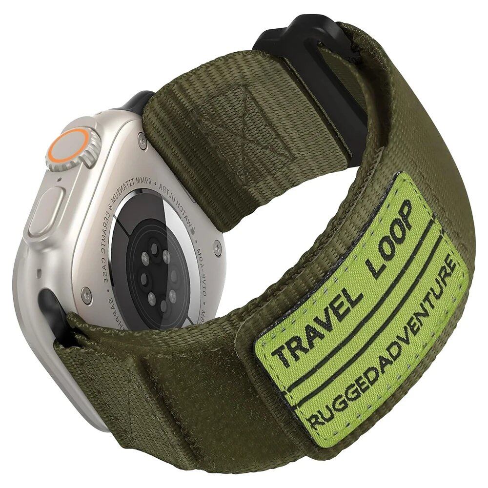 Nylon Strap for Apple Watch Ultra - Compatible with 49mm, 45mm, 44mm, and 42mm iWatch Series 9/8/7/6/5/4/SE. Durable Nylon Sport Loop Band. Band Color: Parallel Import.