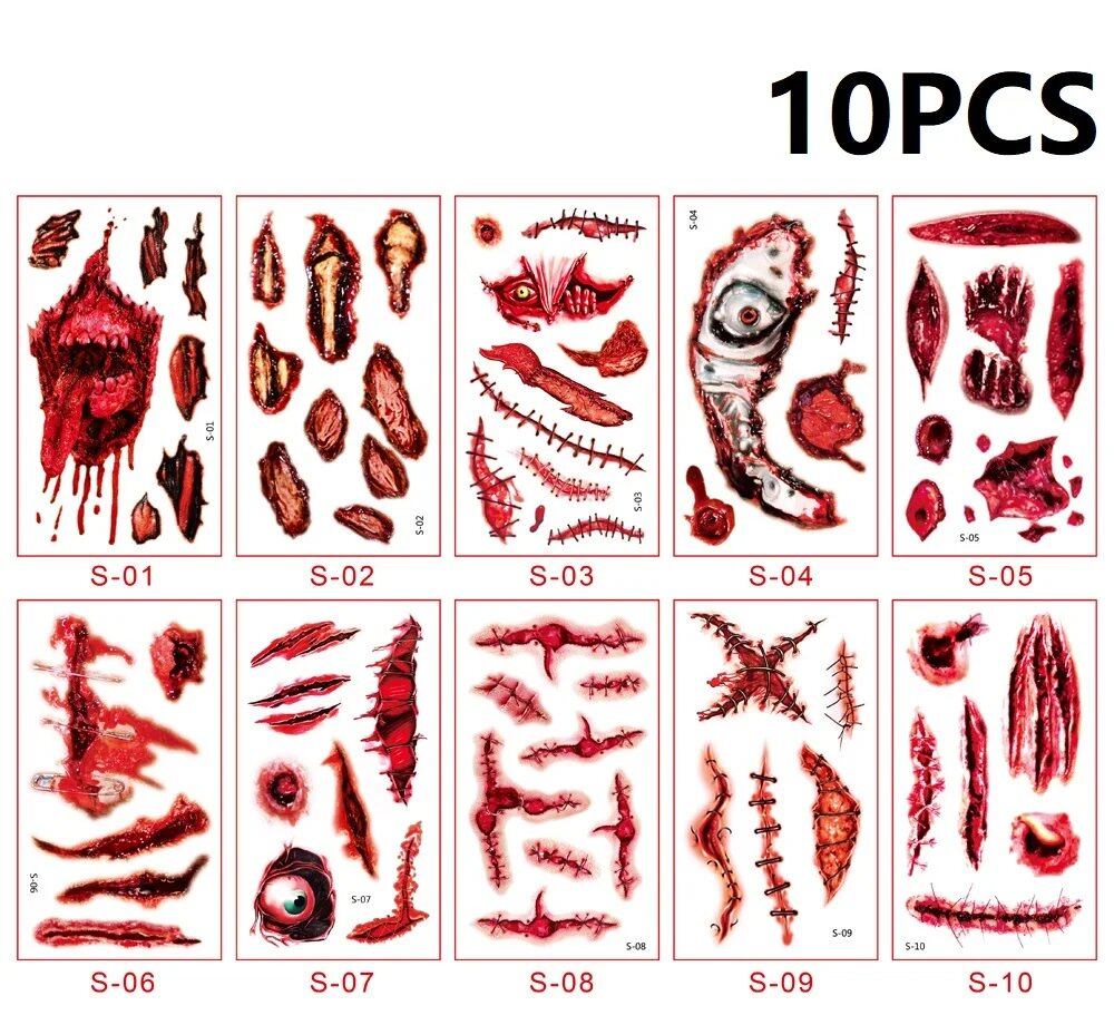 10-Pack Waterproof Temporary Tattoo Stickers for Kids and Soccer Fans, Fake Tattoos for Adults and Kids, Arm Covers, Color: Parallel Import