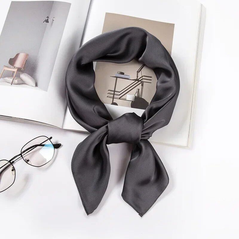 Women's 70cm Solid Shiny Satin Scarf, Square Headscarf, Stylish Neck Accessory, Bag Scarf, Wholesale Parallel Import