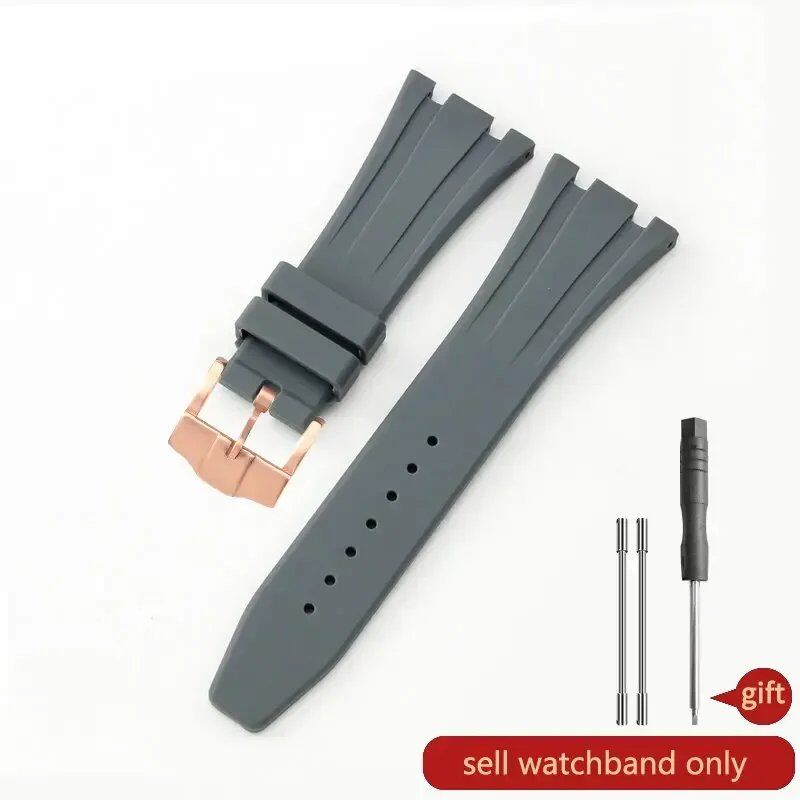 Seiko Waterproof Rubber Silicone Watch Strap for AP Royal Oak 15400/26331/15500, Orange, Green, and Blue, 27mm Watch Band, Size: 26mm; Band Color: Parallel Import