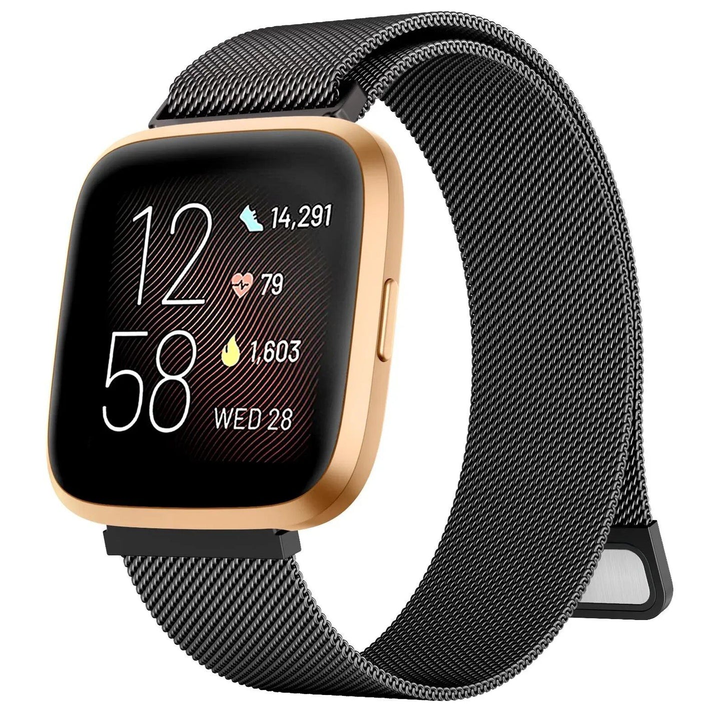 Metal Magnetic Strap Band Wristband for Fitbit Versa 1/2/3/4 and Sense 2, Band Color: Parallel Import