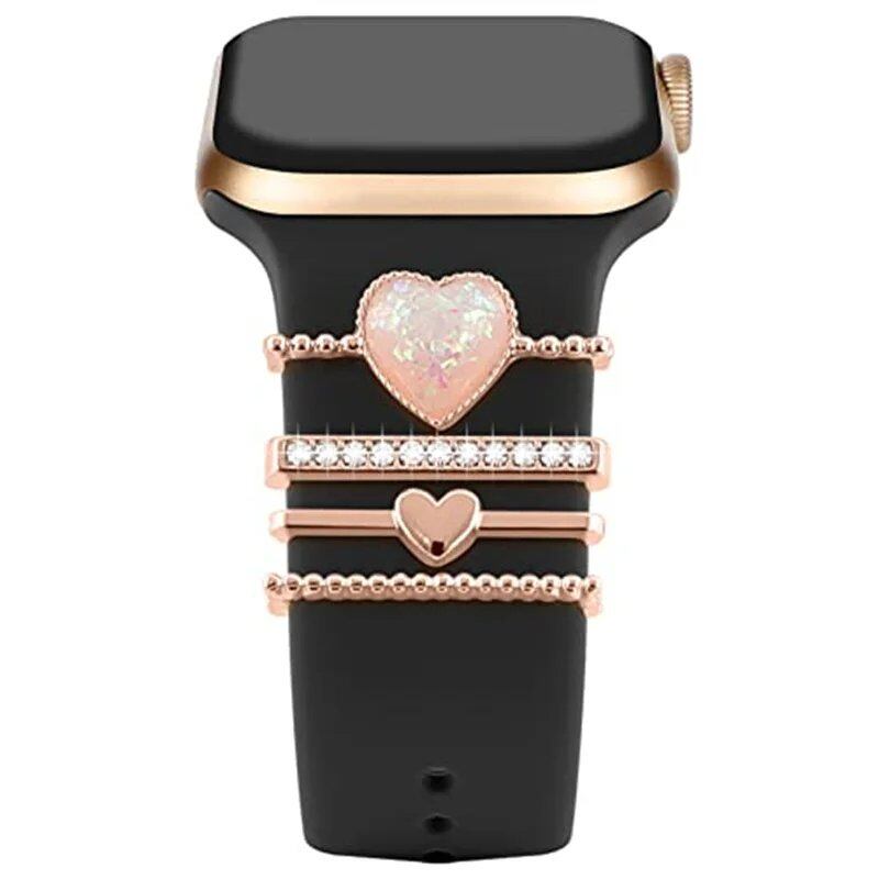 Diamond Jewelry-Embossed Band for Apple Watch Ultra 2, 9, 8, and 7, Compatible with Samsung and Huawei, 20/22mm Bracelet Strap, Band Color: ; Ships from: Parallel Import
