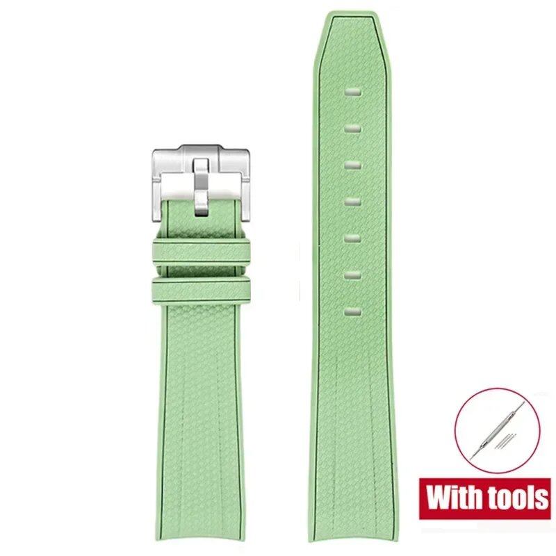 20mm Diving Strap with Curved Ends for Omega and Swatch Moonwatch, Silicone Rubber, Compatible with Rolex, Men's and Women's, Band Color: 20mm; Band Width: 20mm, Parallel Import