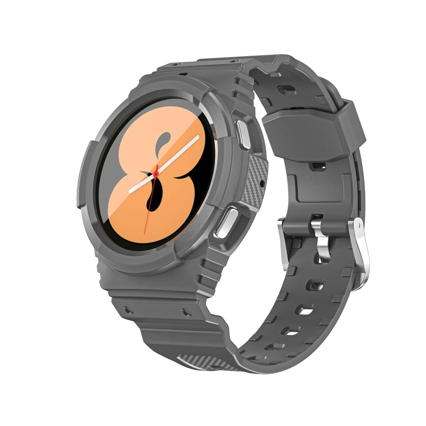 Carbon Fiber Band + TPU Reinforced Case for Samsung Galaxy Watch 4 (44mm, 40mm) and Galaxy Watch 4 Classic (46mm, 42mm). Compatible with straps. Band Color: mm. Parallel Import.