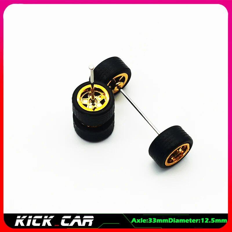 1/64 scale model car wheels with rubber tires, set of 4, ABS plastic, basic conversion parts for Hot Wheels, Tomica, and Mini GT. Color: WTS. Ships from: Parallel import.