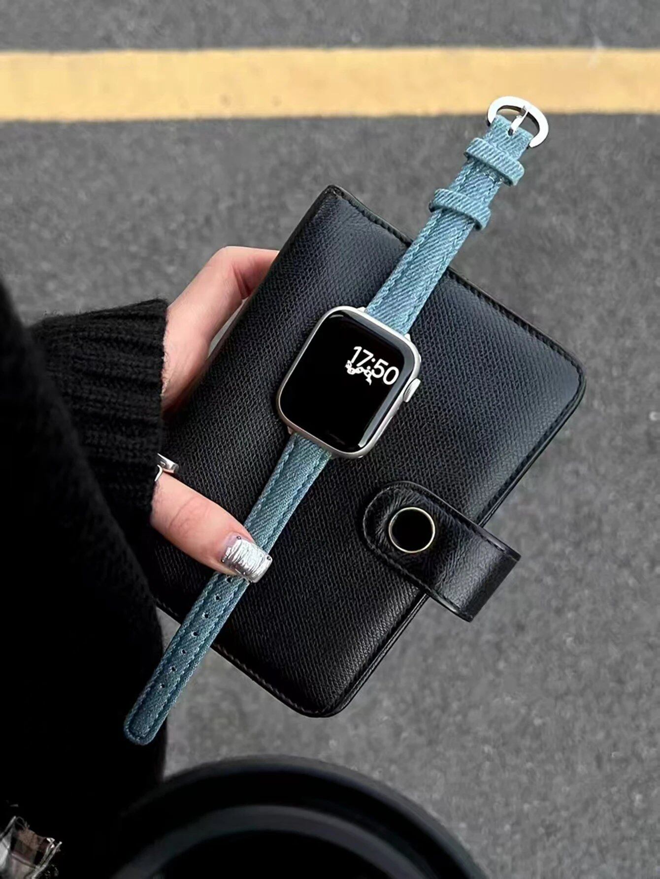 Retro Denim Apple Watch Band for Women, Compatible with 38mm, 40mm, 41mm, 42mm, 44mm, 45mm, 46mm, and 49mm Apple Watch Ultra (10/9/8/7), Band Color: Parallel Import