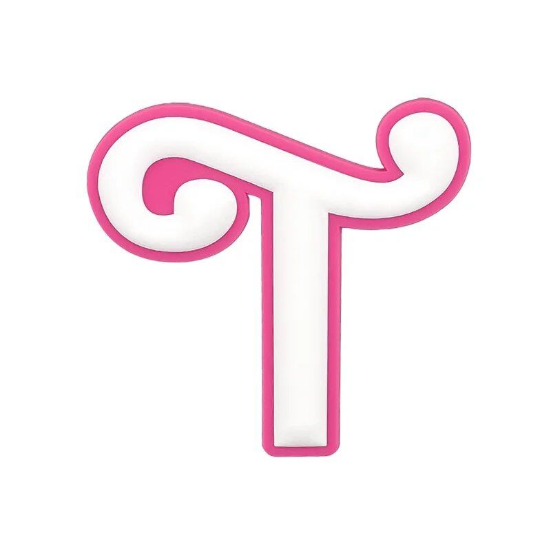 1/26 Scale PVC Pink Greek Alphabet A-Z Charm for Beach Bags, Women's Handbags, and Travel Bags (Pinky Girls) - Parallel Import
