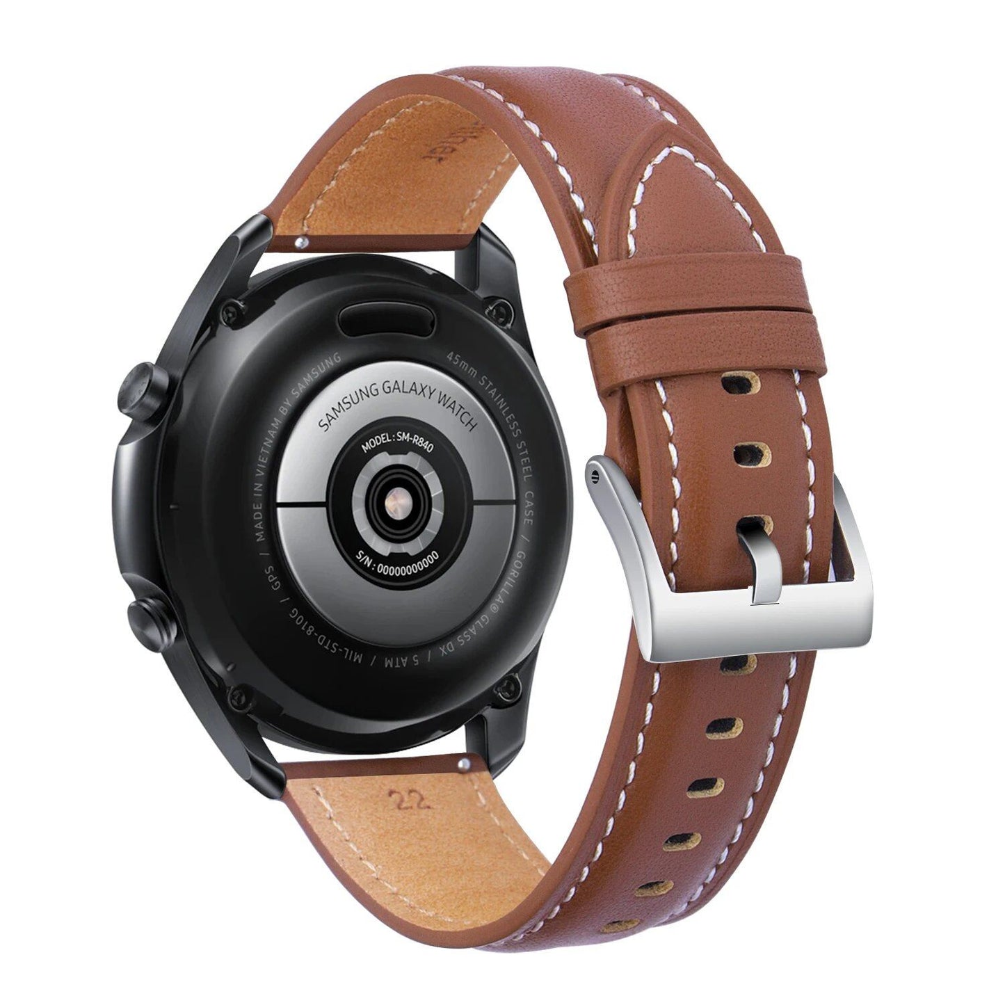 20mm Leather Strap Replacement Band for Samsung Galaxy Watch 3 (41mm, 45mm), Active 2, Gear S3, and HUAWEI WATCH GT2 (46mm). Band Color: mm. Parallel Import.