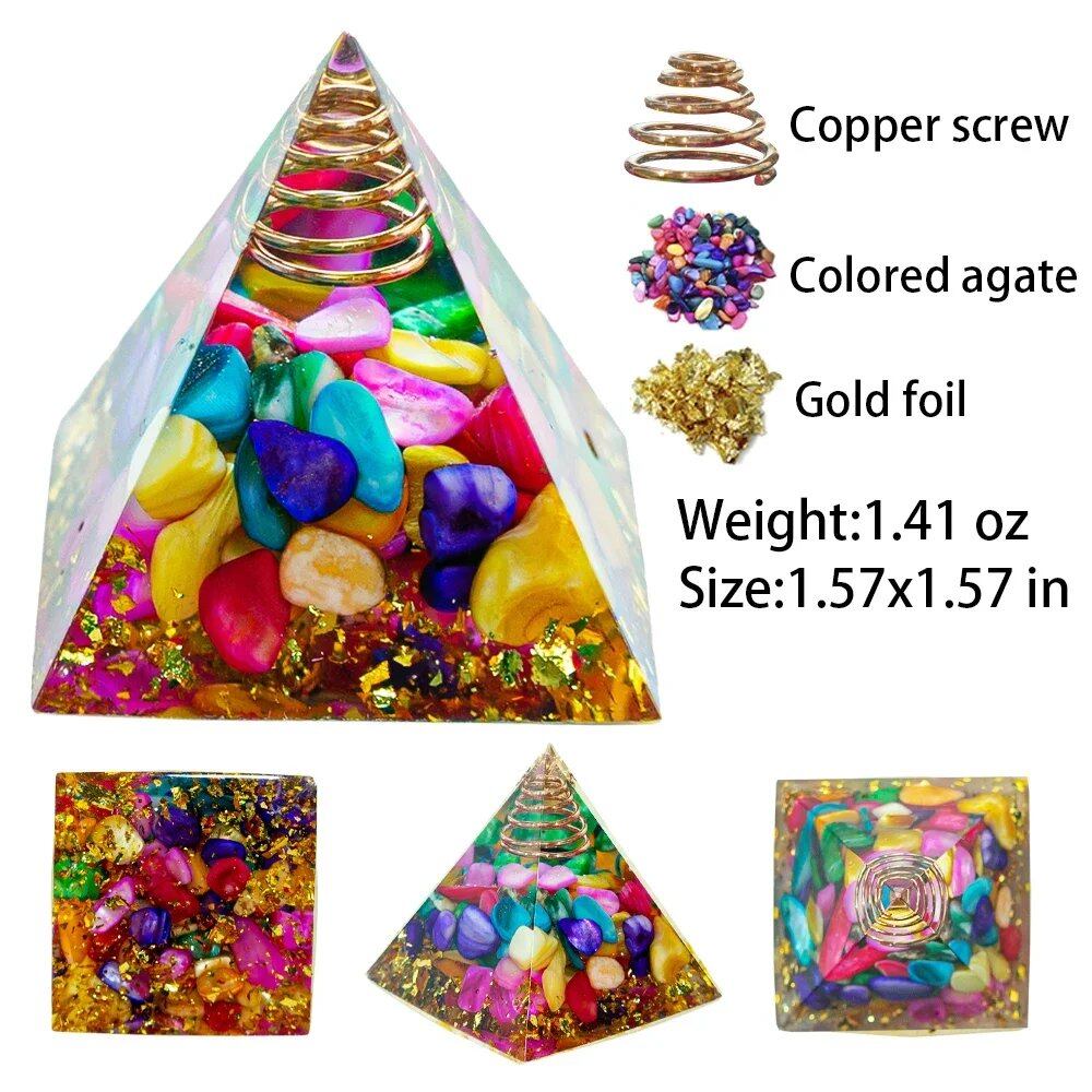 1.57-inch Natural Crystal Pyramid, Energy Crystal Amethyst, Reiki Healing, Chakra, Resin Pyramid, Meditation Tool, Home Decor, Size: 1 Piece; Parallel Import