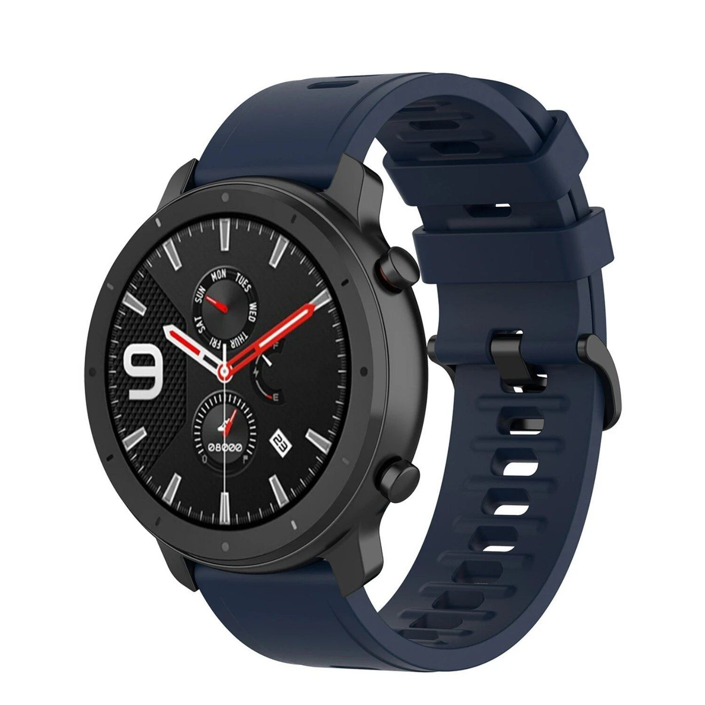 Compatible with Amazfit GTR 47mm/2/2e/Stratos 3/GTR 4/3 Pro/GTS 4 Mini/2/2E/3, 20mm/22mm Silicone Band Strap, Replacement Band, Band Color: mm, Universal, Imported
