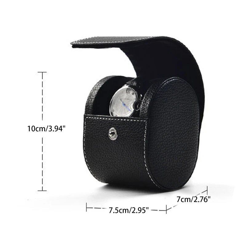 Luxury Leather Watch Case for Travel, Single Watch Storage, Gift Box, Perfect for Christmas, Anniversaries, Birthdays, and Other Gifts. Color: Parallel Import.