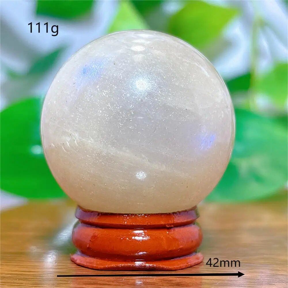 Moonstone Sphere Crystal, Natural Quartz Stone, Home Decor, Mineral, Reiki, Craft, Gift, Energy, Healing, Spiritual, Love, with Stand, Parallel Import