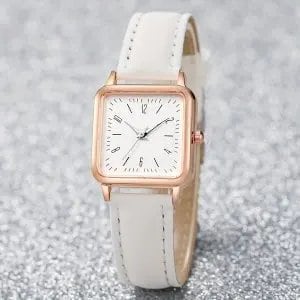 Set of 4 Simple Modern Watches with Leather Straps, Business Casual, Unisex, Quartz Movement, Parallel Import