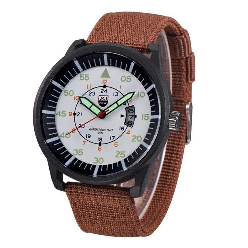 XINEW Men's Watch, 2024 New Arrival, Nylon Band, Simple Sport Quartz Movement, Date Function, Fashion Gift for Men; Customizable: Yes; Ships from: Parallel Import