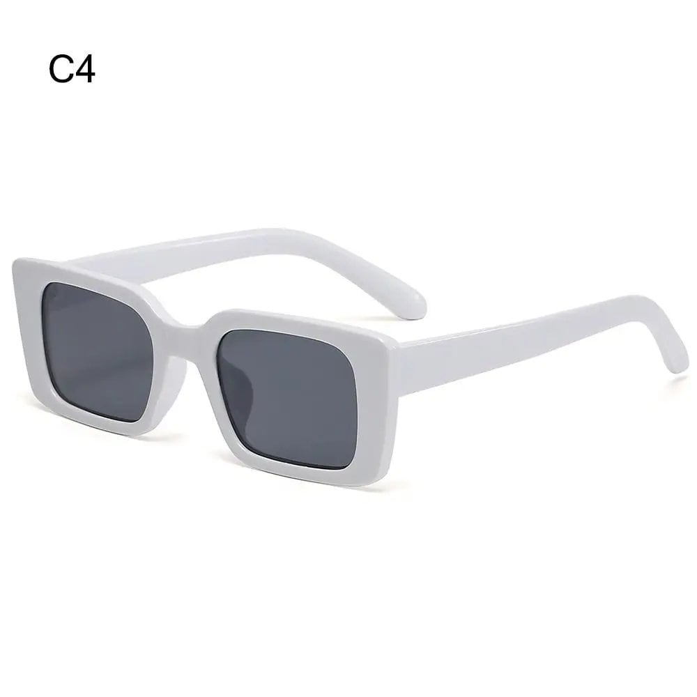 Retro Square Sunglasses for Women, Leopard Print Striped Sunglasses, UV400 Protection, Fashion Rivets, Men's Clear Gradient Sunglasses, Parallel Import