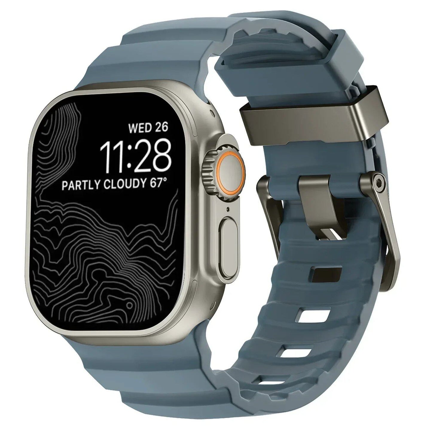 Sport Silicone Band & Titanium Metal Bracelet Strap for Apple Watch Ultra 2/10/9/8/7/6/SE/5/4 - Compatible with iWatch 42mm/44mm/45mm/46mm/49mm Band Colors: mm Parallel Import