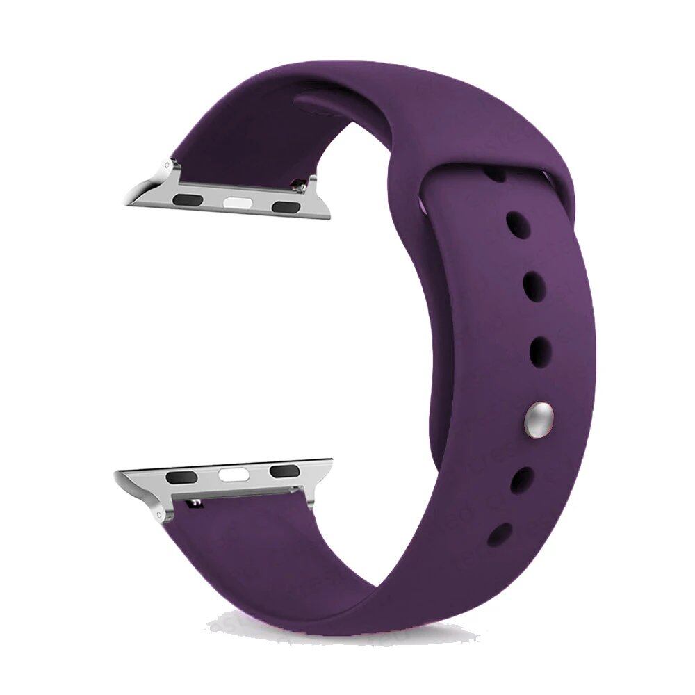 Silicone Sport Band for Apple Watch, 45mm, 44mm, 42mm, 49mm, 40mm, and 41mm, Compatible with iWatch Series 9/8/7/6/5/4/3/SE/Ultra 2, Band Color: mm; Ships from: Parallel Import