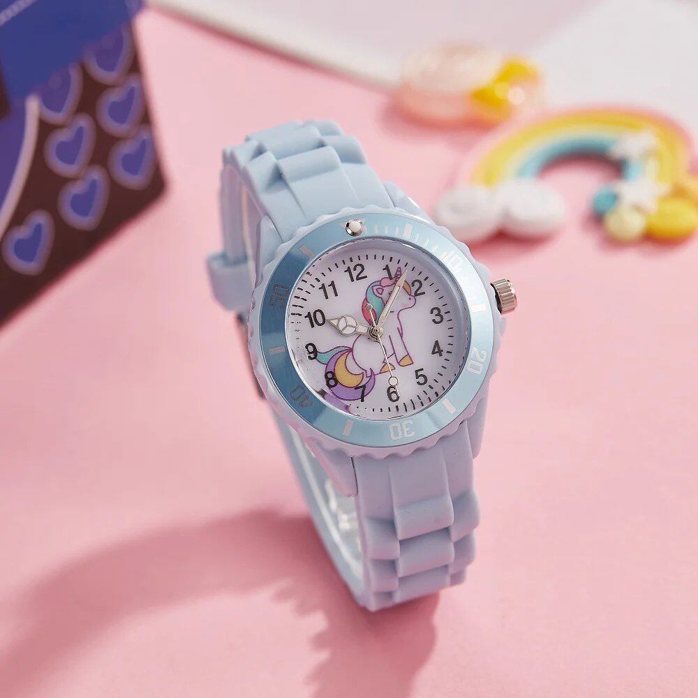 Unicorn Kids' Watch for Girls, Cute Fashion Quartz Watch, Student Gift, Children's Gift, Parallel Import