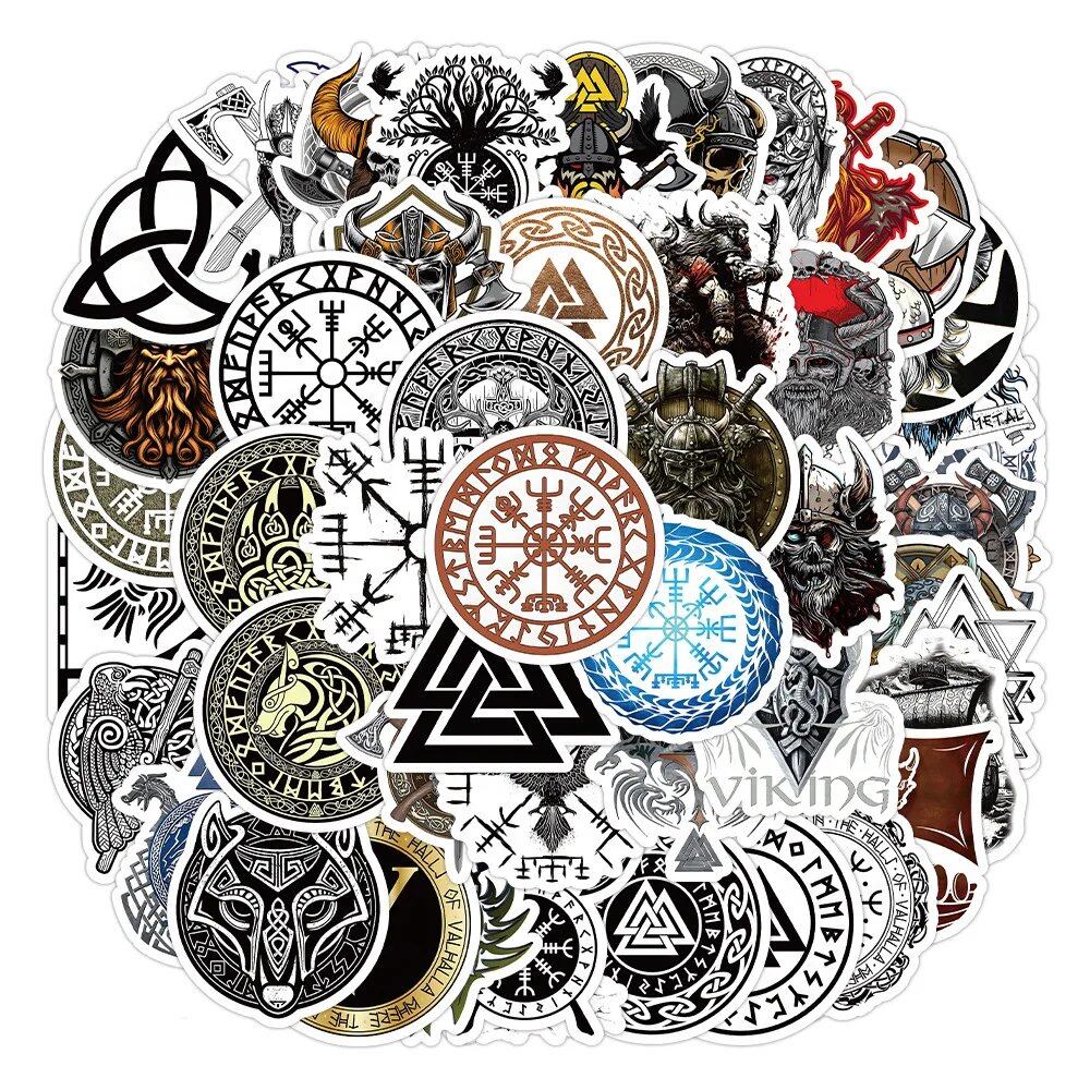 10/30/50 Sheets Viking Logo Stickers with Cool Graffiti Designs for Bikes, Guitars, Skateboards, Suitcases, and Phone Cases. Waterproof Decals for Toys. 0 Pieces per Pack. Parallel Import.