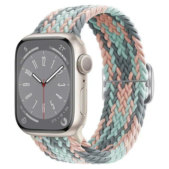 Apple Watch Ultra 2用ナイロンストラップ バンド 49mm 40mm 44mm 41mm 38mm 45mm 伸縮ブレイデッドループ リストバンド iWatch Series 9/8/7/6/SE/5/4対応 バンドカラー:mm 並行輸入品